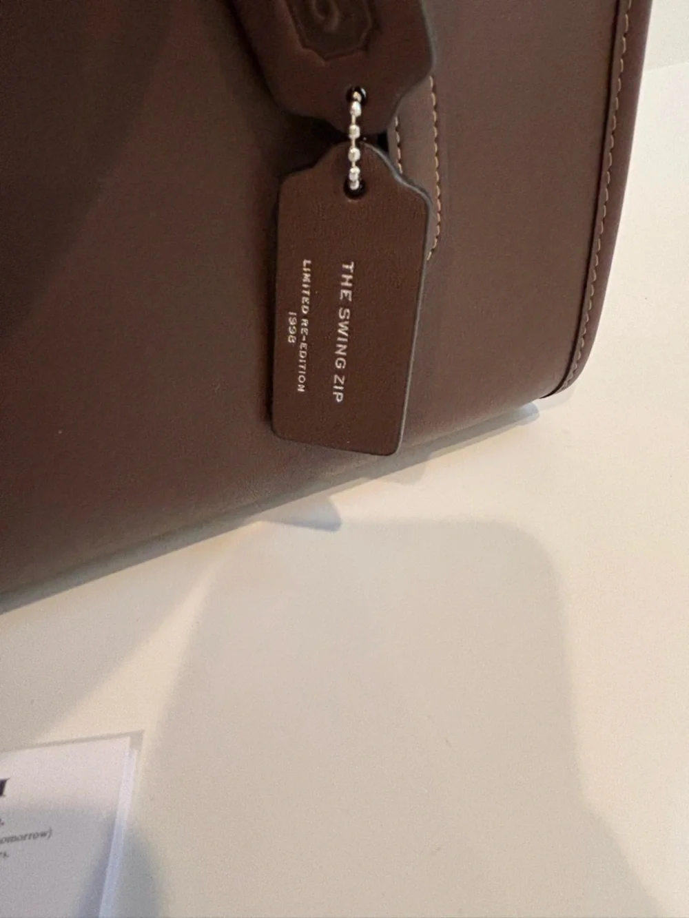 Coach Swing Zip Glovetanned Leather Shoulder Bag- Maple - Picture 11 of 11